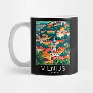 A Pop Art Travel Print of Vilnius - Lithuania Mug